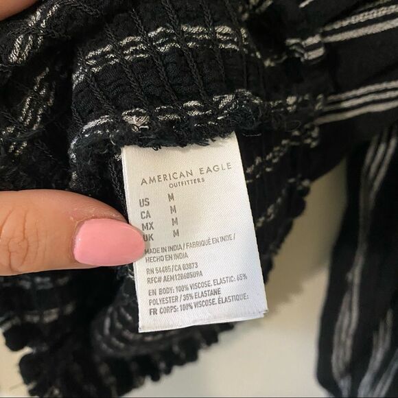 American Eagle Striped Smocked Long Sleeve - Picture 6 of 6